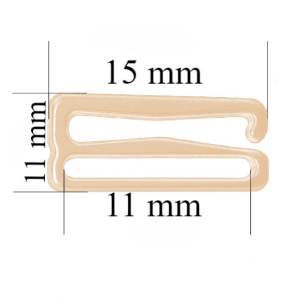 Hooks for bra 11 mm, Beige color – 1000 pcs