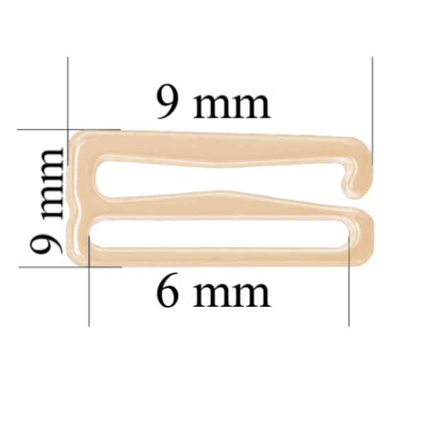 Hooks for bra 6 mm, Beige color – 1000 pcs