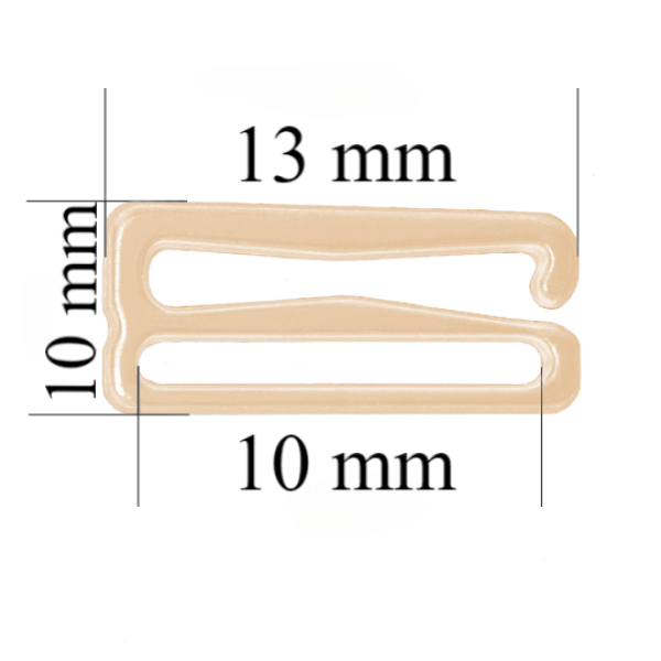 Hooks for bra 10 mm, Beige color – 1000 pcs