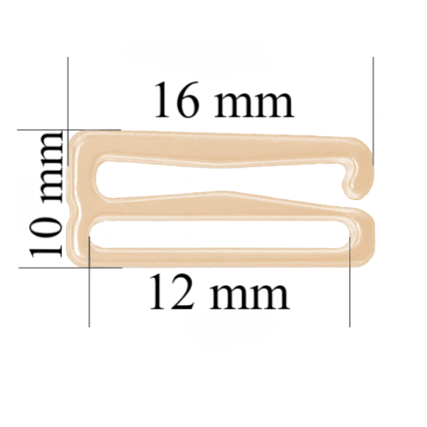 Hooks for bra 12 mm, Beige color – 1000 pcs
