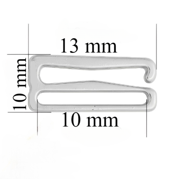 Cârlige pentru sutien 10 mm, culoare Argintiu – 1000 buc.