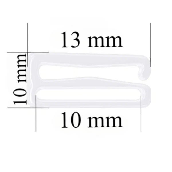 Cârlige pentru sutien 10 mm, culoare Alb – 1000 buc.