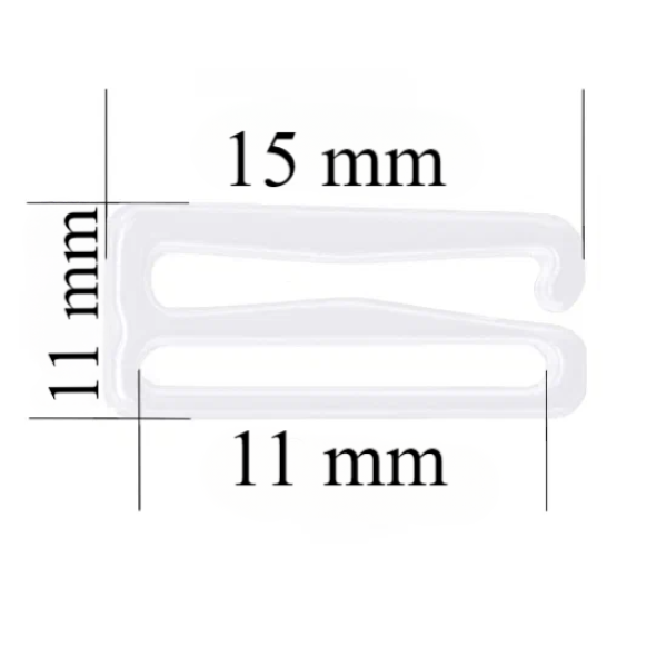 Āķi apakšveļai 11 mm, Balts krāsā – 1000 gab.