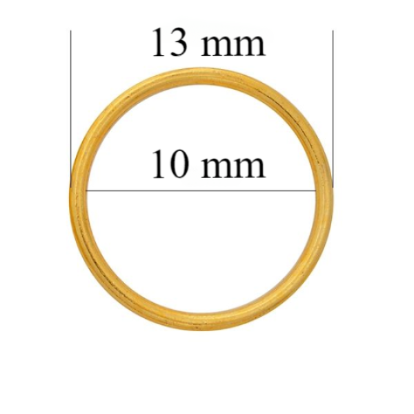 Argolas para lingerie 10 mm, cor Dourado – 1000 un.