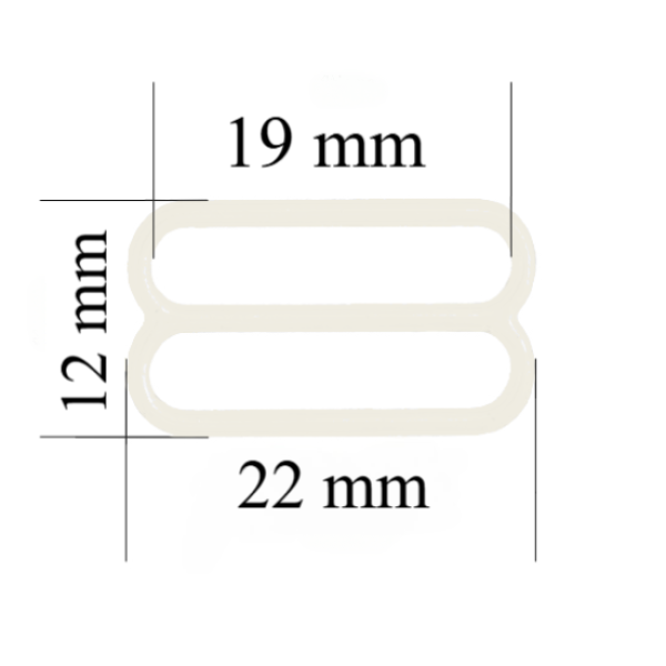 Sliders for bra 19 mm, Milky color – 1000 pcs