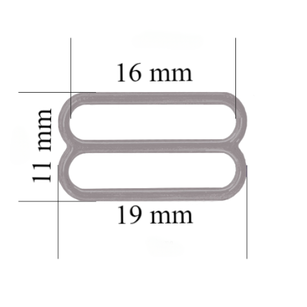 Sliders for bra 16 mm, Seagull color – 1000 pcs